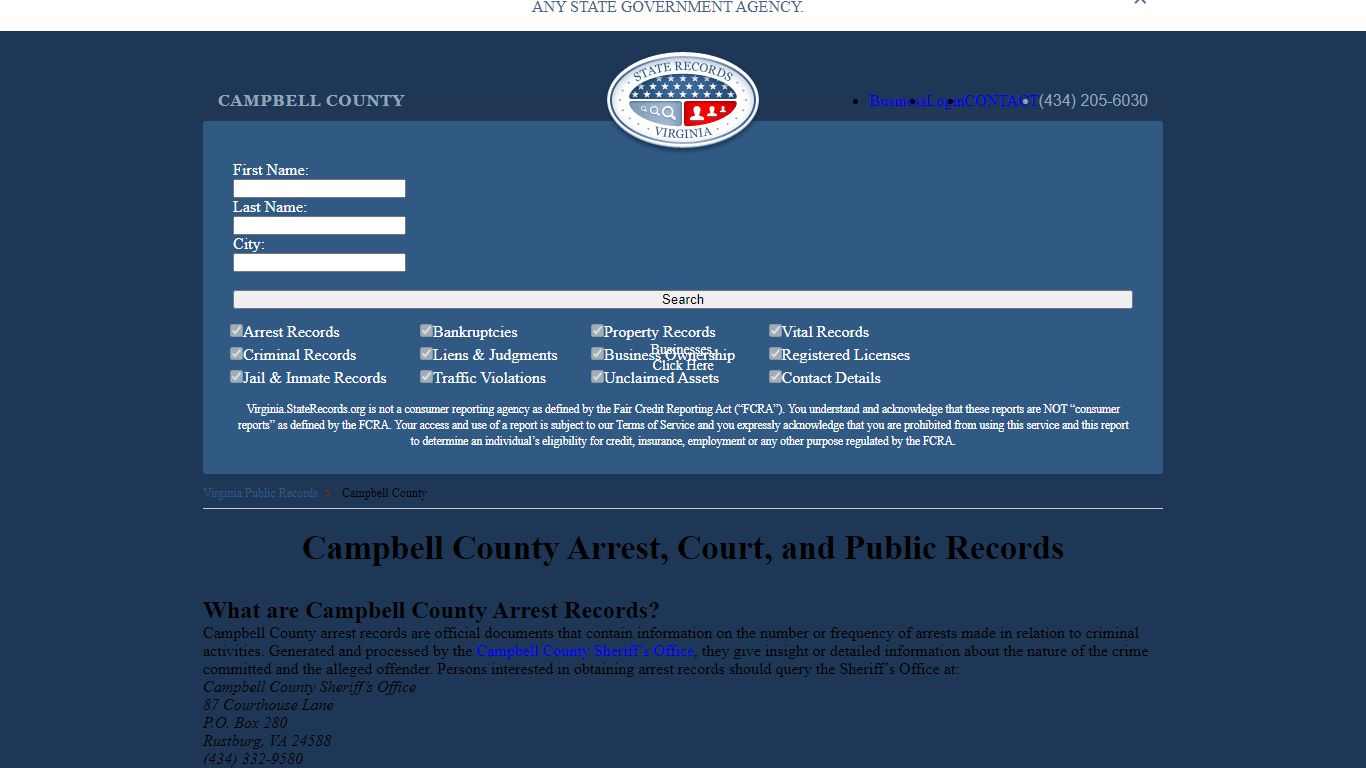 Campbell County Arrest, Court, and Public Records